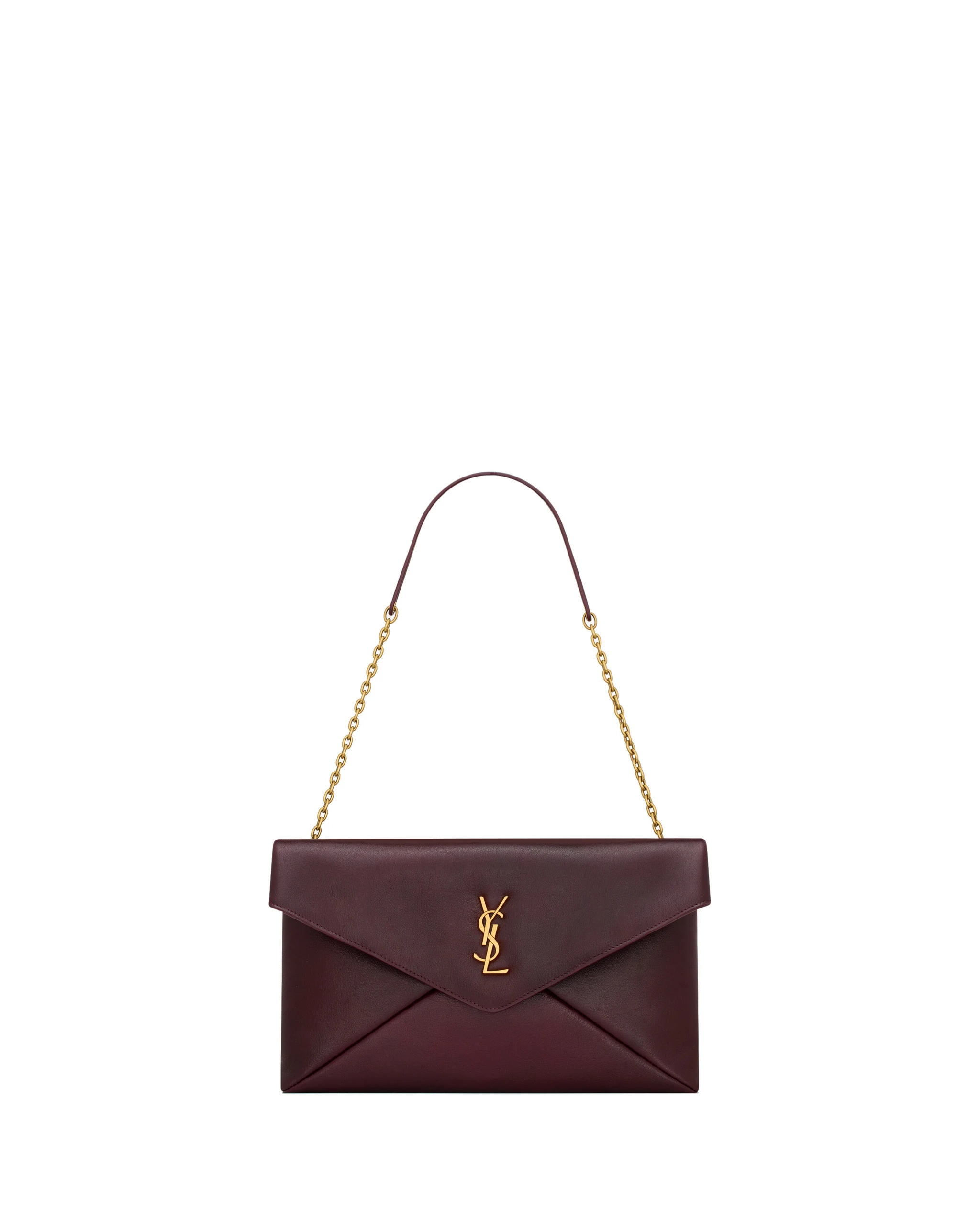 Saint Laurent Cassandre Pouch on Chain in Smooth Leather Red Saint Laurent Cassandre Pouch on Chain in Smooth Leather | Clutch Bags