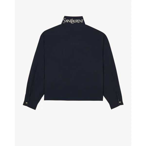 Multicolour Saint Laurent Cassandre Reversible Jacket in Brushed Cotton Canvas, view 3 | Jackets