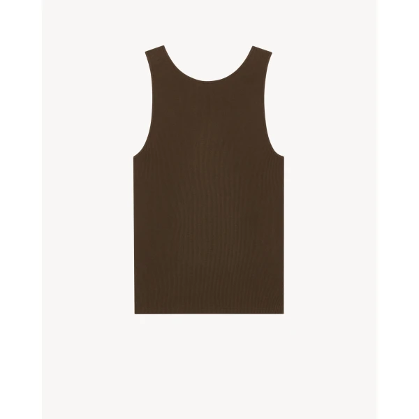 Multicolour Saint Laurent Cassandre Ribbed Tank Top, view 2 | Sleeveless