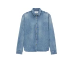 Blue Saint Laurent Cassandre Shirt in Denim | Shirts