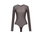 Beige Saint Laurent Crewneck Bodysuit in Jersey | Bodysuit