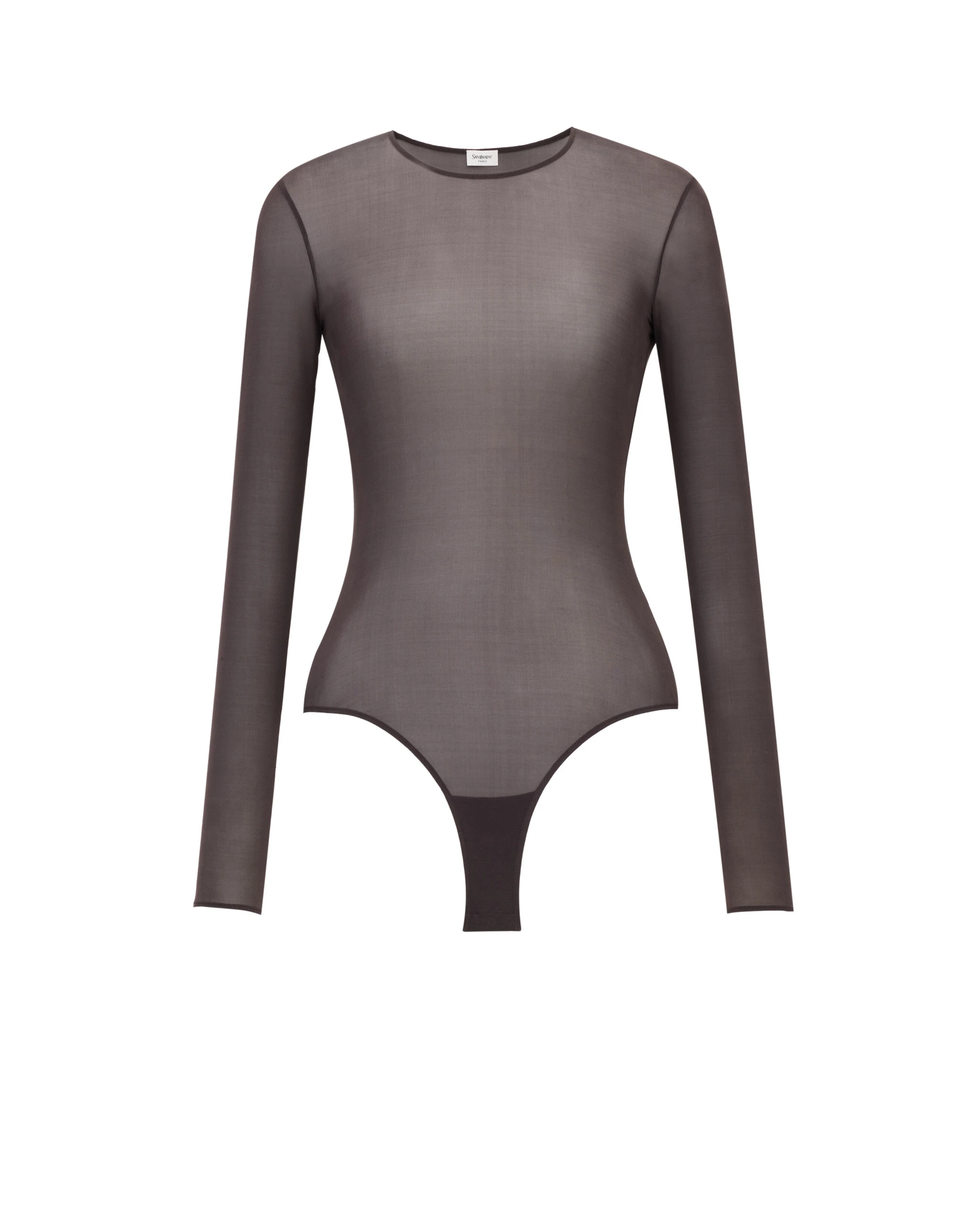 Saint Laurent Crewneck Bodysuit in Jersey Beige Saint Laurent Crewneck Bodysuit in Jersey | Bodysuit