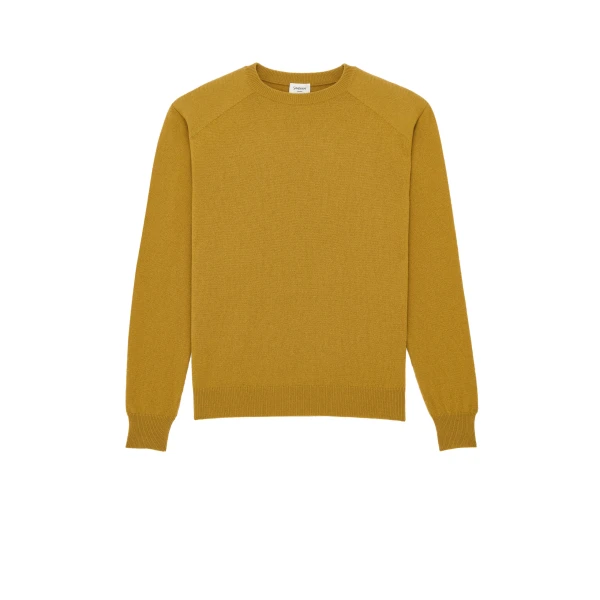 Orange Saint Laurent Crewneck Sweater in Cashmere, Moutarde | Sweaters