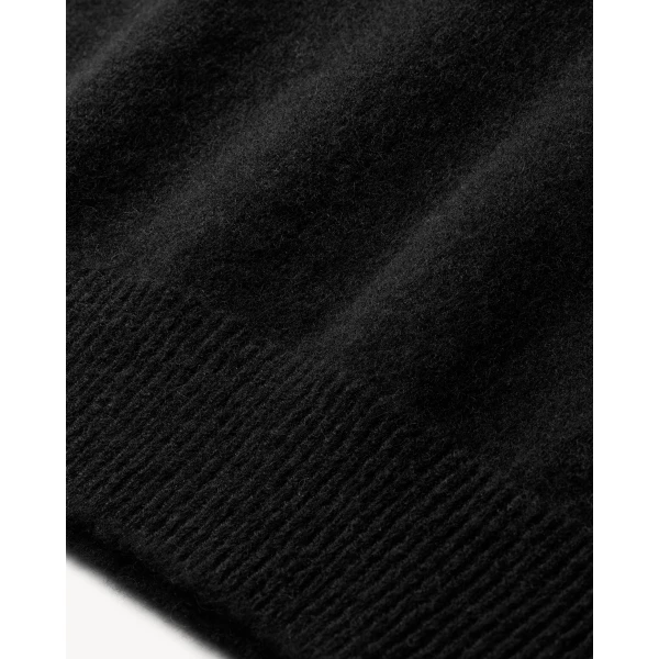 Black Saint Laurent Crewneck Sweater in Cashmere, Noir, view 4 | Sweaters