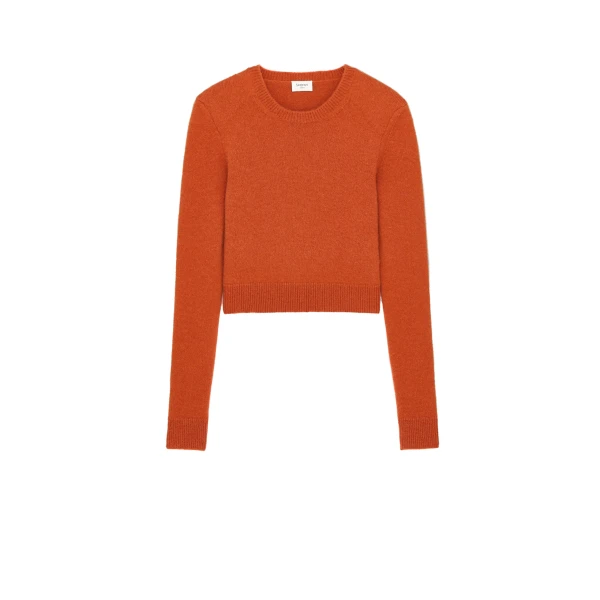 Crewneck Sweater in Cashmere, Terre de Sienne