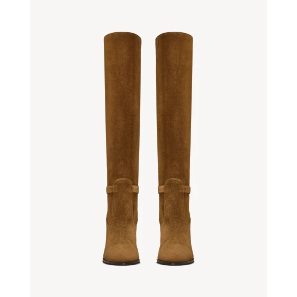 Brown Saint Laurent Diane Boots in Suede, view 2 | Boots