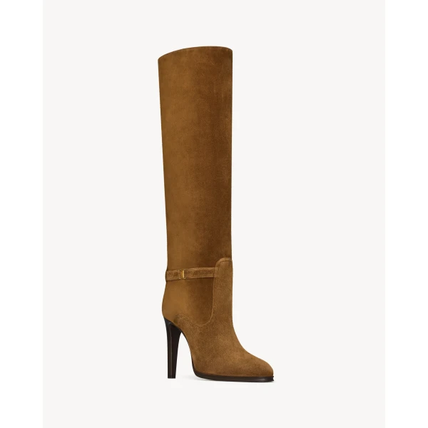 Brown Saint Laurent Diane Boots in Suede, view 4 | Boots