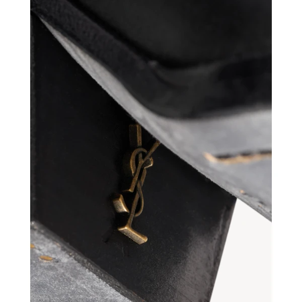 Black Saint Laurent Dylan Booties in Smooth Leather, view 2 | Boots