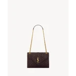 Brown Saint Laurent Envelope Medium in Suede, Dark Chocolate | Shoulder & Crossbody Bags