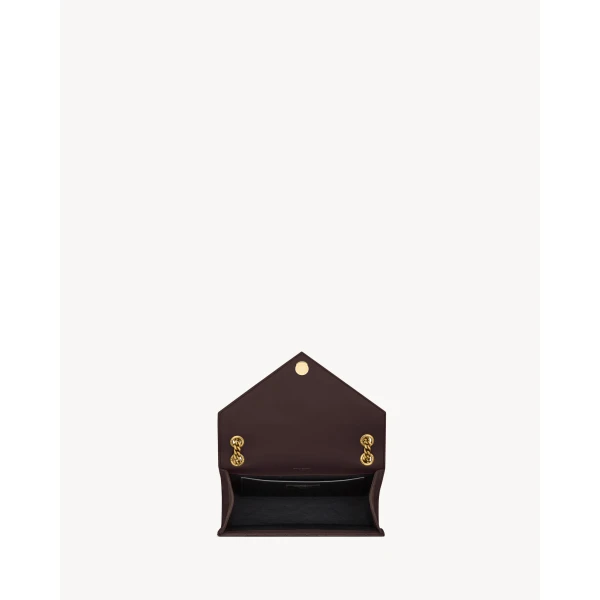 Brown Saint Laurent Envelope Medium in Suede, Dark Chocolate, view 5 | Shoulder & Crossbody Bags