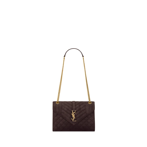 Envelope Medium in Suede, Dark Chocolate