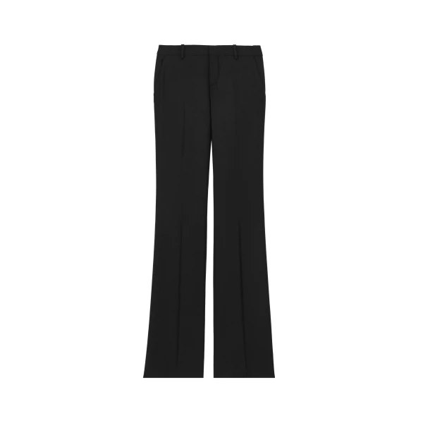 Black Saint Laurent Flared Pants in Cashmere | Wide leg pants