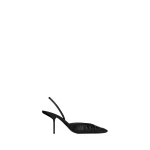 Black Saint Laurent Folie Slingback Pumps in Smooth Leather and Faux-Python | Heels