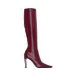 Red Saint Laurent Francoise Boots in Smooth Leather, Bordeaux | Boots