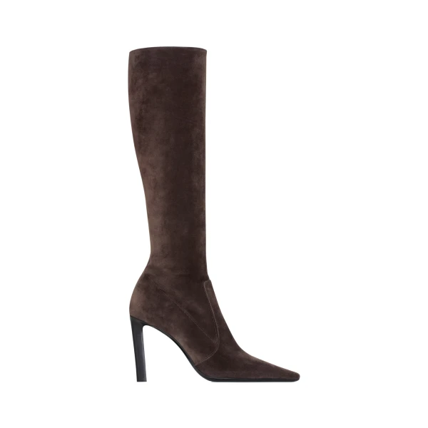 Brown Saint Laurent Francoise Boots in Suede | Boots