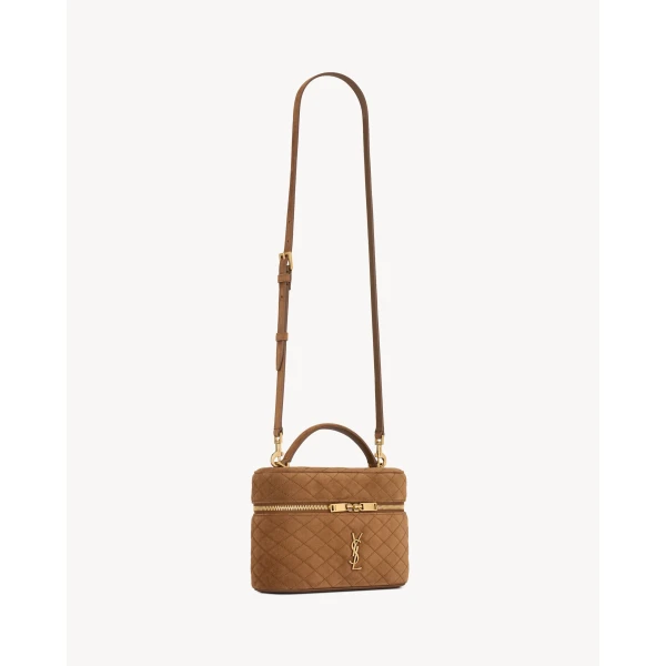Brown Saint Laurent Gaby Vanity Large in Suede, view 5 | Shoulder & Crossbody Bags