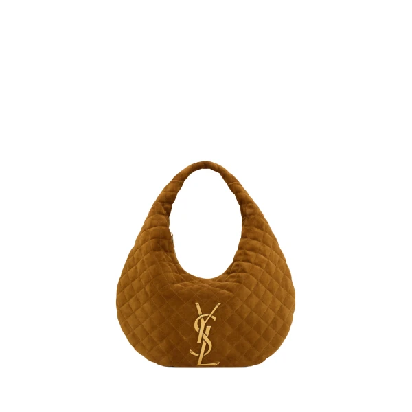 Brown Saint Laurent Icare Hobo in Quilted Suede | Shoulder & Crossbody Bags