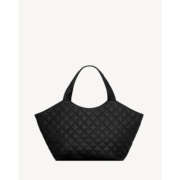 Black Saint Laurent Icare Medium in Quilted Nappa, Black, view 5 | Shoulder & Crossbody Bags