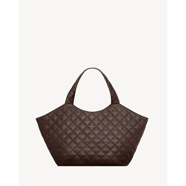 Brown Saint Laurent Icare Medium in Quilted Nappa, Dark Chocolate, view 5 | Shoulder & Crossbody Bags