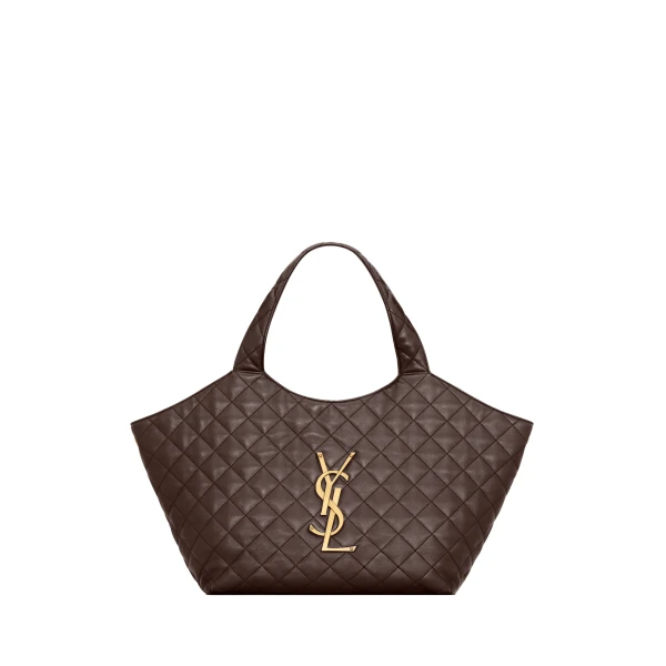 Icare Medium in Quilted Nappa, Dark Chocolate