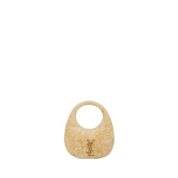 Ivory Saint Laurent Icarino in Shearling | Shoulder & Crossbody Bags