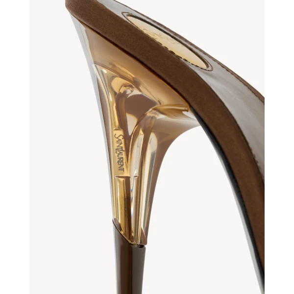 Multicolour Saint Laurent Isabella Slingback Pumps in Tpu and Crystal, view 4 | Heels