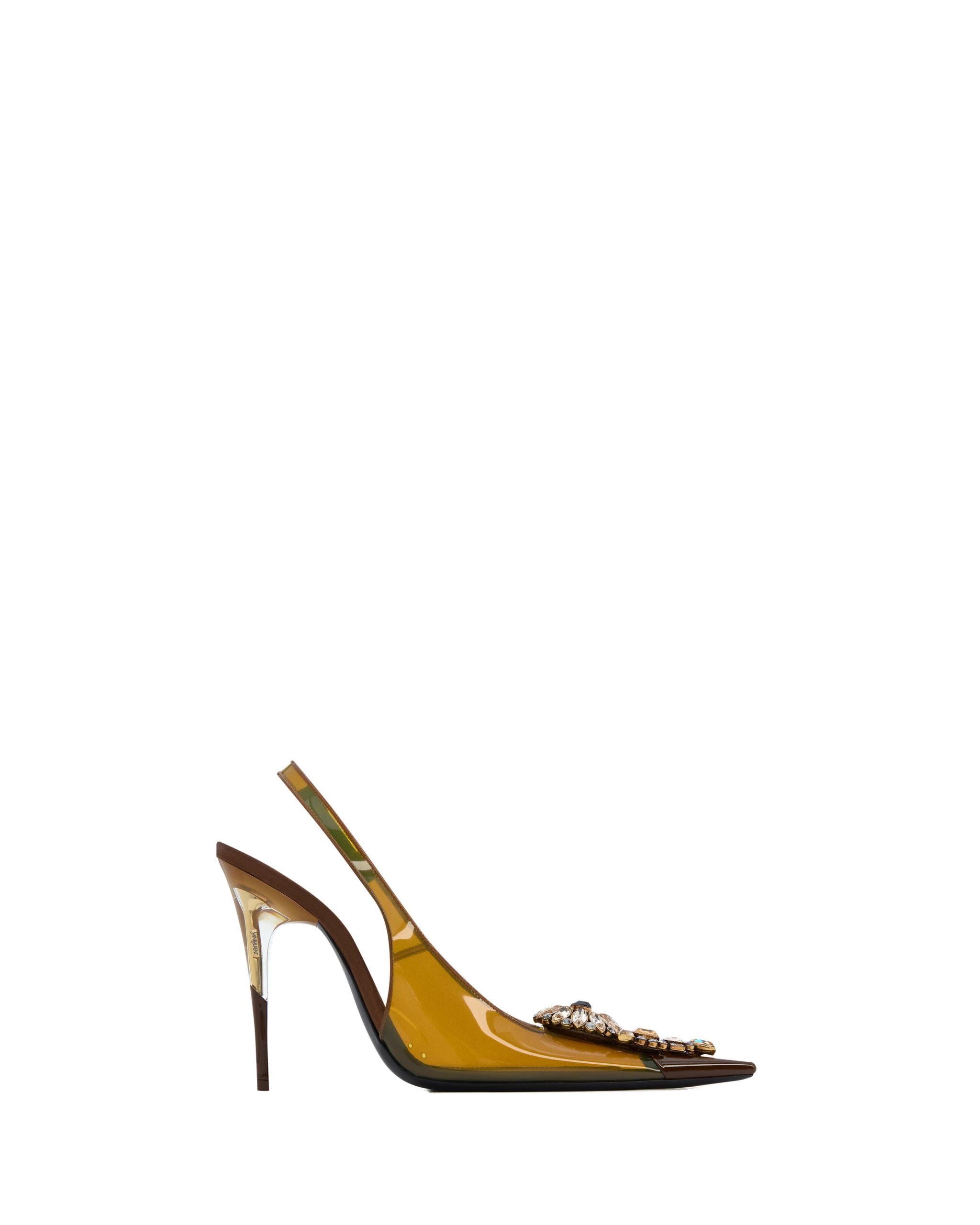 Saint Laurent Isabella Slingback Pumps in Tpu and Crystal Multicolour Saint Laurent Isabella Slingback Pumps in Tpu and Crystal | Heels