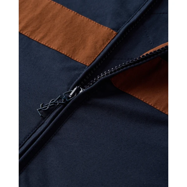 Multicolour Saint Laurent Jacket in Cotton, Marine and Marron, view 4 | Jackets