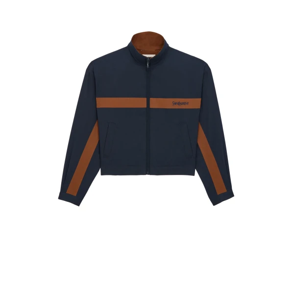 Multicolour Saint Laurent Jacket in Cotton, Marine and Marron | Jackets