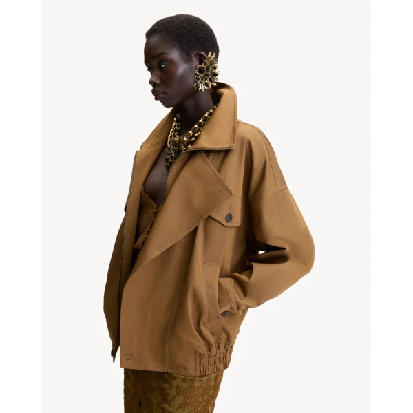 Beige Saint Laurent Jacket in Cotton Serge, view 2 | Jackets