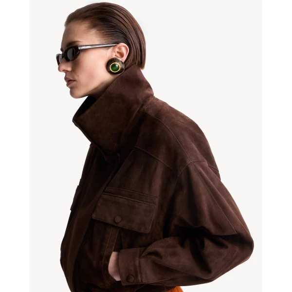 Beige Saint Laurent Jacket in Vintage Split Leather, Ebene, view 2 | Leather Jackets