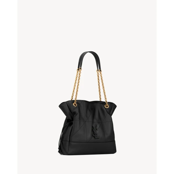 Black Saint Laurent Jamie Shopping Small in Lambskin, Black, view 5 | Totes & Top-Handle Bags
