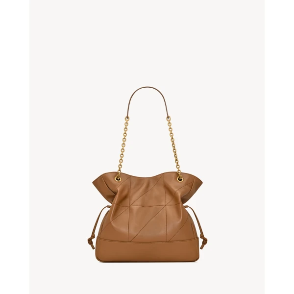 Brown Saint Laurent Jamie Shopping Small in Lambskin, Fox, view 4 | Totes & Top-Handle Bags