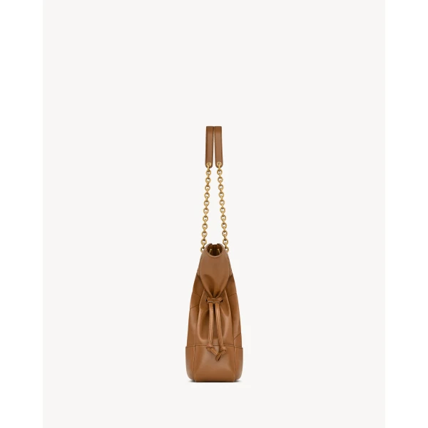 Brown Saint Laurent Jamie Shopping Small in Lambskin, Fox, view 5 | Totes & Top-Handle Bags