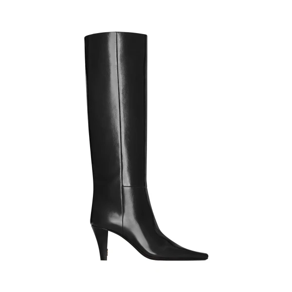 Black Saint Laurent Jill Boots in Smooth Leather, Black | Boots