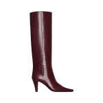 Red Saint Laurent Jill Boots in Smooth Leather, Vintage Bordeaux | Boots