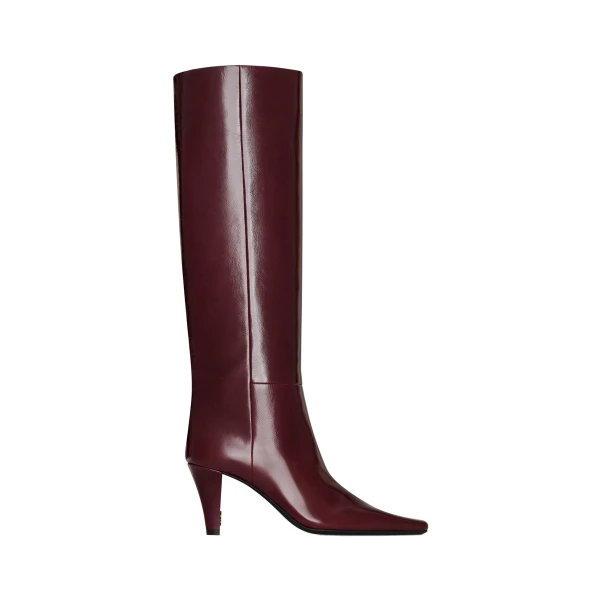Jill Boots in Smooth Leather, Vintage Bordeaux