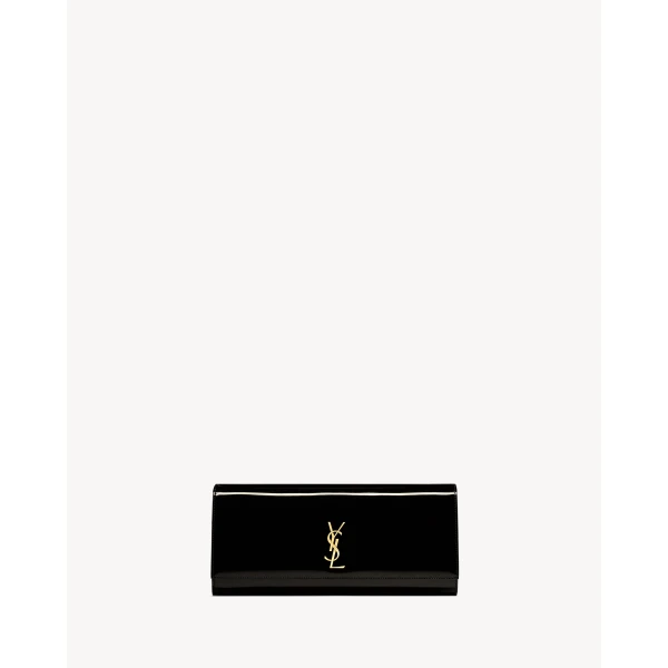 Black Saint Laurent Kate Clutch in Patent Leather, Black | Clutch Bags