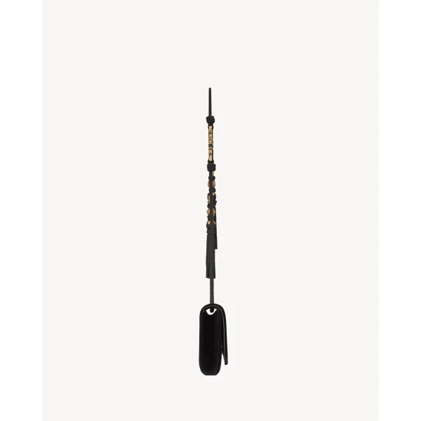 Black Saint Laurent Kate Clutch on Chain in Velvet, view 5 | Clutch Bags