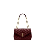 Red Saint Laurent LOULOU large in MATELASSÉ lambskin | Shoulder & Crossbody Bags