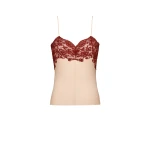 Pink Saint Laurent Laced Camisole in Silk Satin | Camisoles