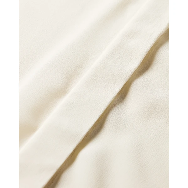 Grey Saint Laurent Lavallière Blouse in Silk Crepe de Chine, view 5 | Blouse