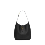 Black Saint Laurent Le 5 À 7 Supple Large in Grained Leather, Black | Shoulder & Crossbody Bags