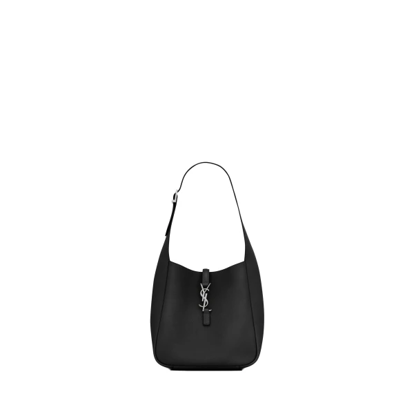 Black Saint Laurent Le 5 À 7 Supple Small in Grained Leather, Black | Shoulder & Crossbody Bags