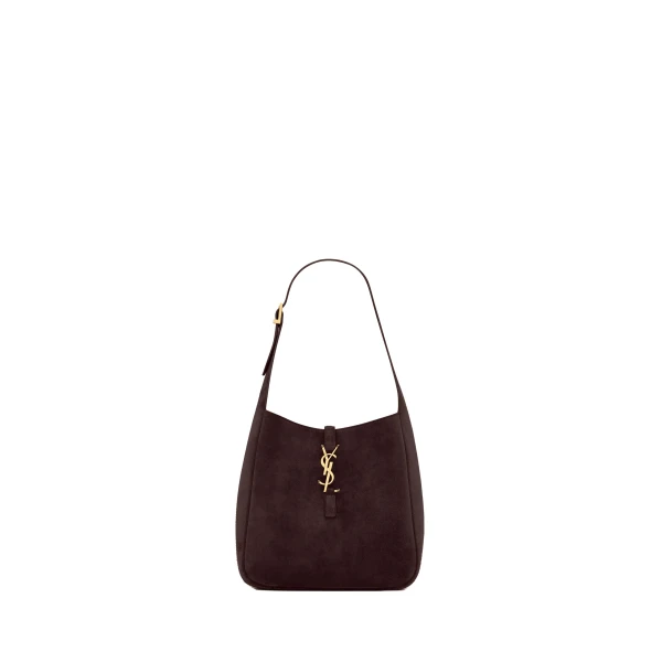 Brown Saint Laurent Le 5 À 7 Supple Small in Suede, Arabica | Shoulder & Crossbody Bags