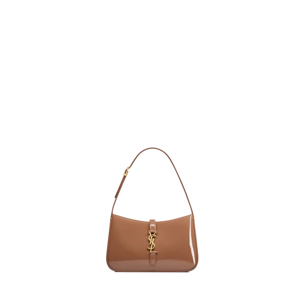 Pink Saint Laurent Le 5 À 7 in Patent Leather, Faded Brick | Shoulder & Crossbody Bags