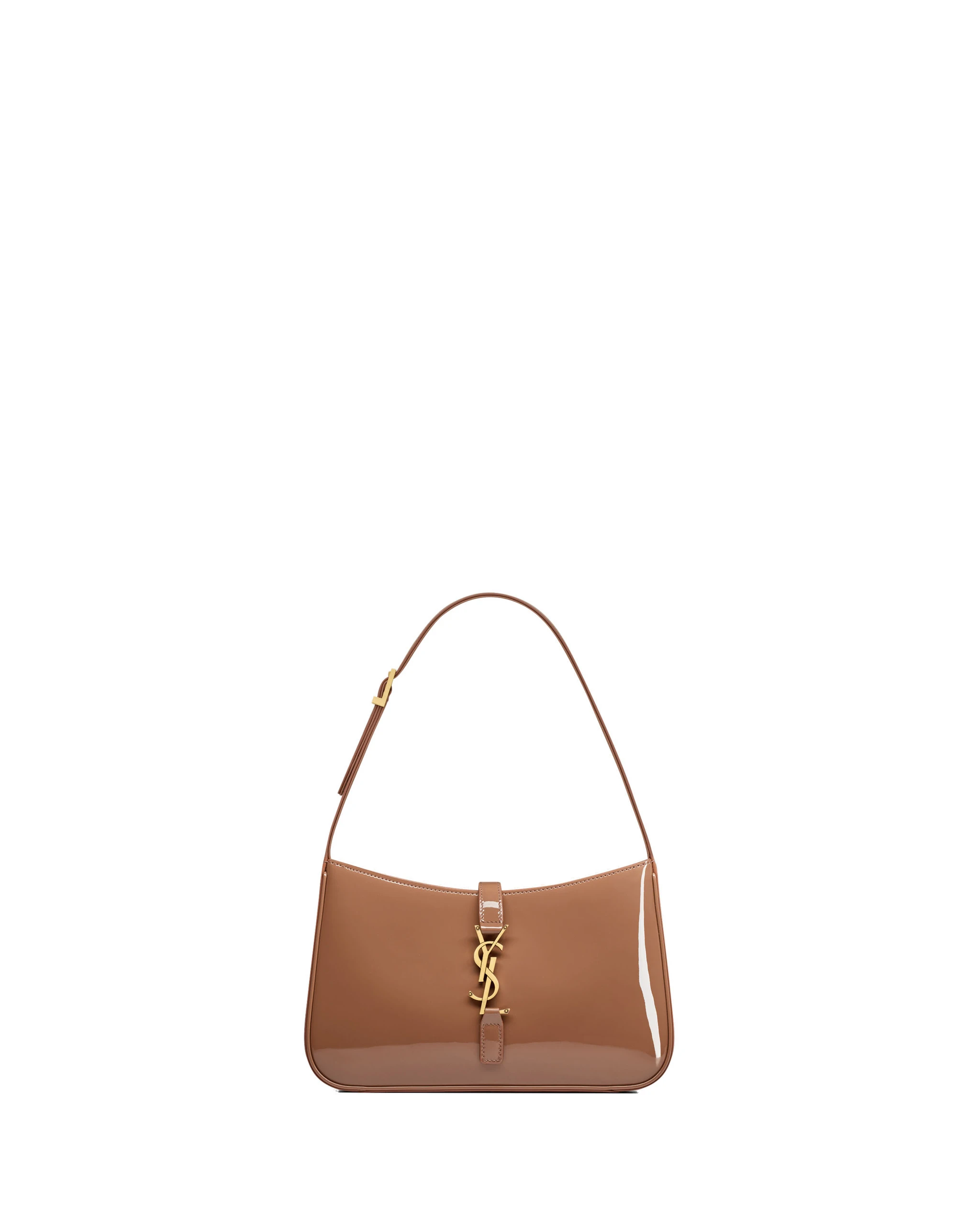 Saint Laurent Le 5 À 7 in Patent Leather, Faded Brick Pink Saint Laurent Le 5 À 7 in Patent Leather, Faded Brick | Shoulder & Crossbody Bags