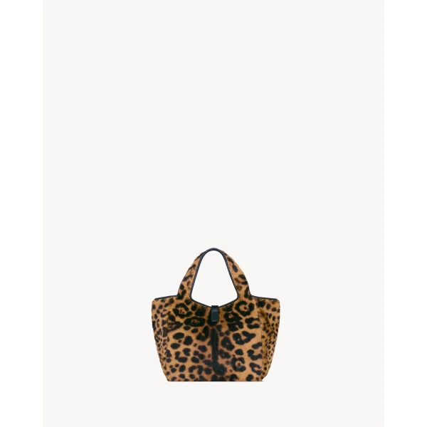Multicolour Saint Laurent Le 5 À 7 Baby Bea in Pony Hair Leather, view 4 | Bucket Bags