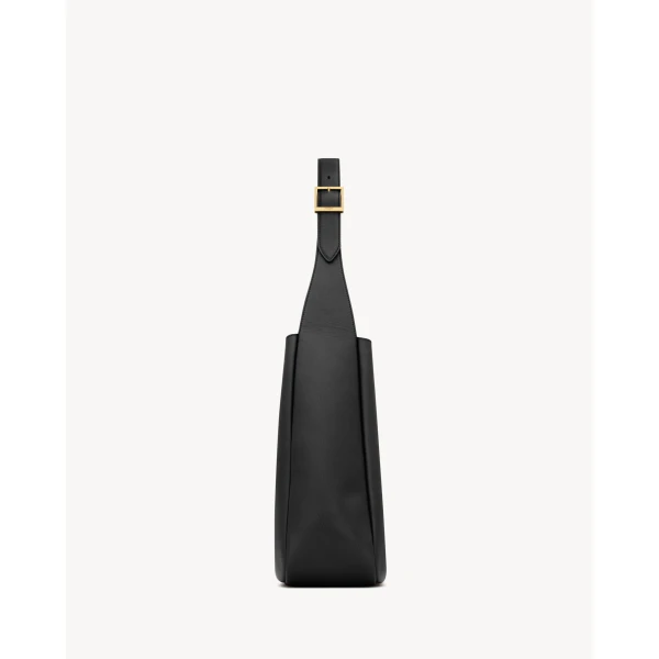 Black Saint Laurent Le 5 À 7 Supple Large in Grained Leather, Black, view 4 | Shoulder & Crossbody Bags
