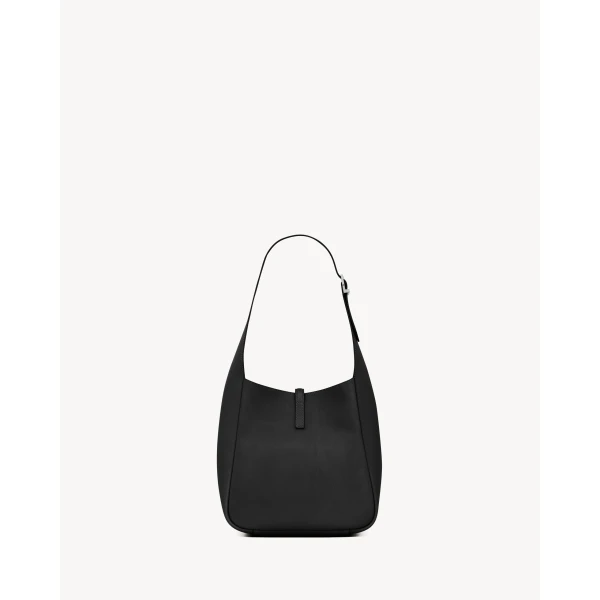 Black Saint Laurent Le 5 À 7 Supple Small in Grained Leather, Black, view 3 | Shoulder & Crossbody Bags